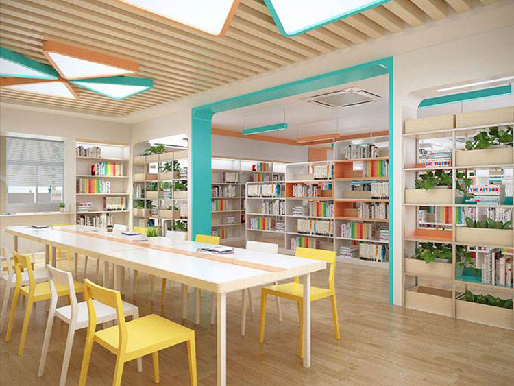 河南校园空间设计-充满学术氛围的学校图书馆建设