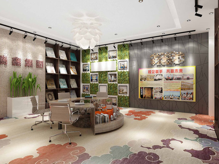 郑州地毯展厅设计案例效果图|企业展厅装修公司